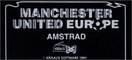 Top of cartridge artwork for Manchester United Europe on the Amstrad CPC.