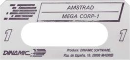 Top of cartridge artwork for Megacorp on the Amstrad CPC.