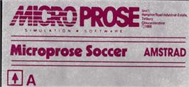Top of cartridge artwork for Microprose Pro Soccer on the Amstrad CPC.