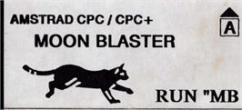Top of cartridge artwork for Moon Blaster on the Amstrad CPC.