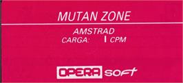 Top of cartridge artwork for Mutan Zone on the Amstrad CPC.