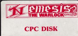 Top of cartridge artwork for Nemesis the Warlock on the Amstrad CPC.