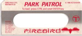 Top of cartridge artwork for Park Patrol on the Amstrad CPC.