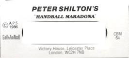 Top of cartridge artwork for Peter Shilton's Handball Maradona on the Amstrad CPC.