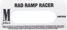 Top of cartridge artwork for Rad Ramp Racer on the Amstrad CPC.