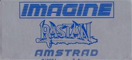 Top of cartridge artwork for Rastan Saga on the Amstrad CPC.