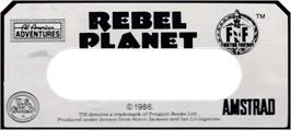 Top of cartridge artwork for Rebel Planet on the Amstrad CPC.