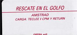 Top of cartridge artwork for Rescate En El Golfo on the Amstrad CPC.