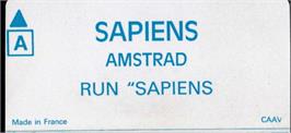 Top of cartridge artwork for Sapiens on the Amstrad CPC.