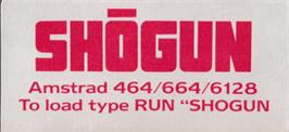 Top of cartridge artwork for Shogun on the Amstrad CPC.