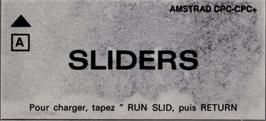 Top of cartridge artwork for Sliders on the Amstrad CPC.