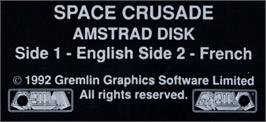 Top of cartridge artwork for Space Crusade on the Amstrad CPC.