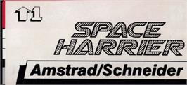 Top of cartridge artwork for Space Harrier on the Amstrad CPC.