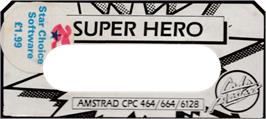 Top of cartridge artwork for Super Hero on the Amstrad CPC.