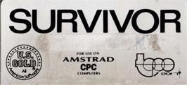Top of cartridge artwork for Survivor on the Amstrad CPC.