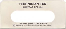 Top of cartridge artwork for Technician Ted on the Amstrad CPC.