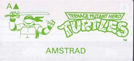 Top of cartridge artwork for Teenage Mutant Ninja Turtles on the Amstrad CPC.
