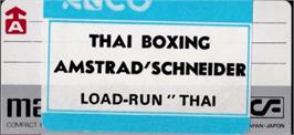 Top of cartridge artwork for Thai Boxing on the Amstrad CPC.