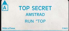 Top of cartridge artwork for Top Secret on the Amstrad CPC.