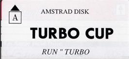Top of cartridge artwork for Turbo Cup on the Amstrad CPC.