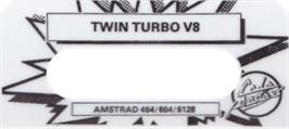 Top of cartridge artwork for Twin Turbo V8 on the Amstrad CPC.