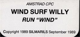Top of cartridge artwork for Windsurf Willy on the Amstrad CPC.