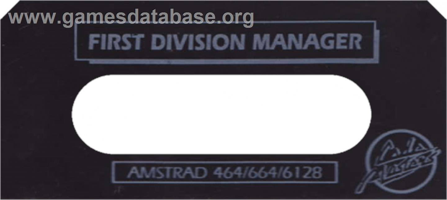 1st Division Manager - Amstrad CPC - Artwork - Cartridge Top
