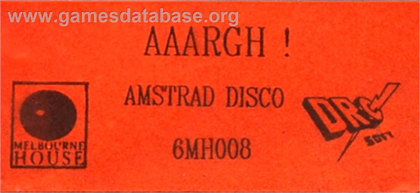 Aaargh - Amstrad CPC - Artwork - Cartridge Top
