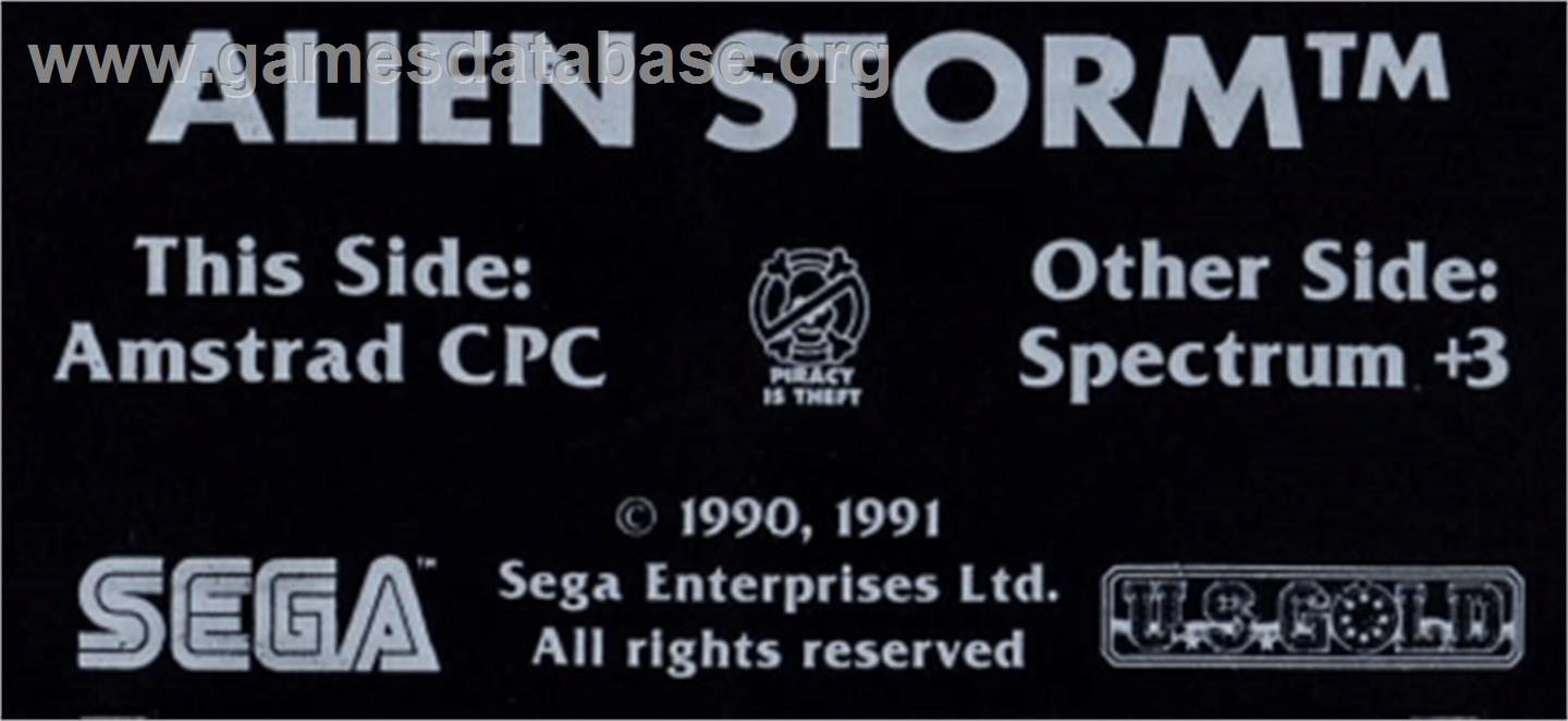Alien Storm - Amstrad CPC - Artwork - Cartridge Top