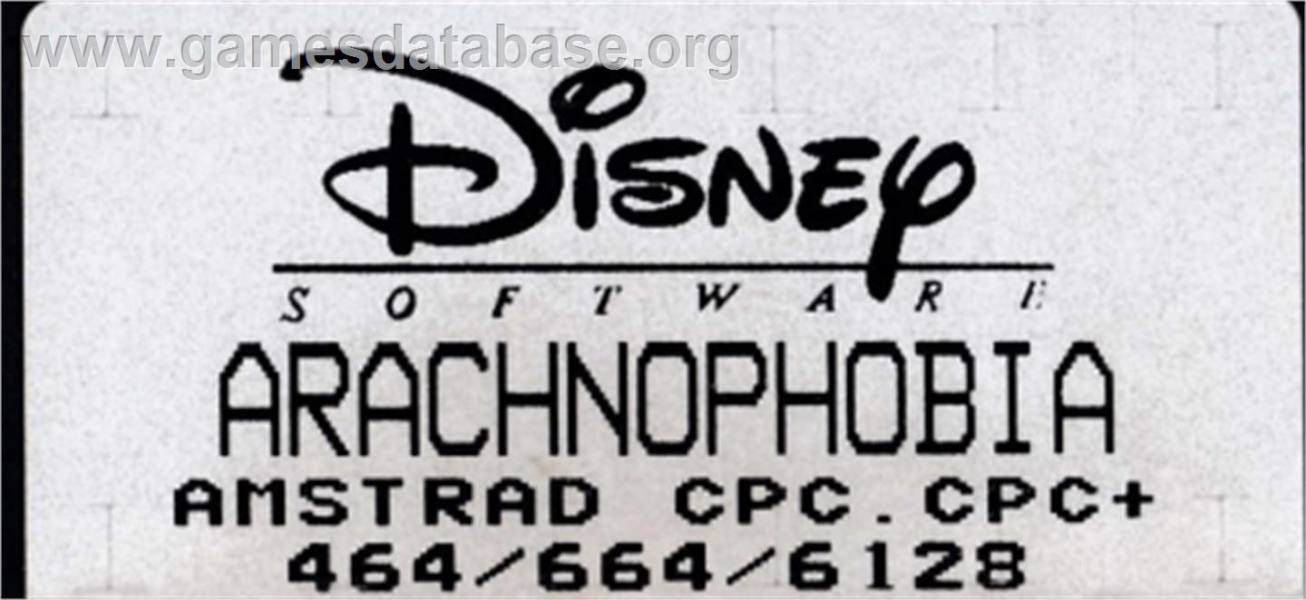 Arachnophobia - Amstrad CPC - Artwork - Cartridge Top