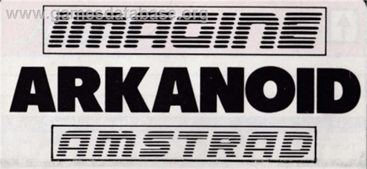 Arkanoid - Amstrad CPC - Artwork - Cartridge Top