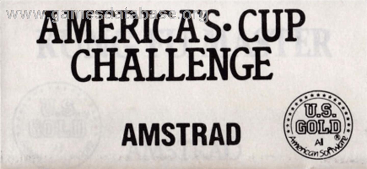 Arnie's America's Cup Challenge - Amstrad CPC - Artwork - Cartridge Top
