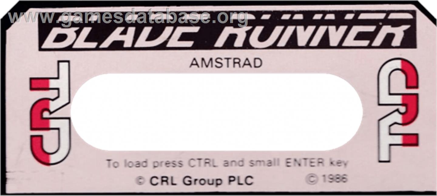 Blade Runner - Amstrad CPC - Artwork - Cartridge Top