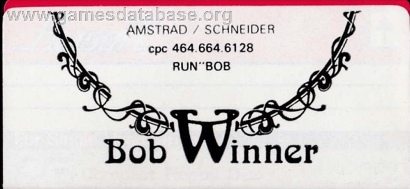 Bob Winner - Amstrad CPC - Artwork - Cartridge Top