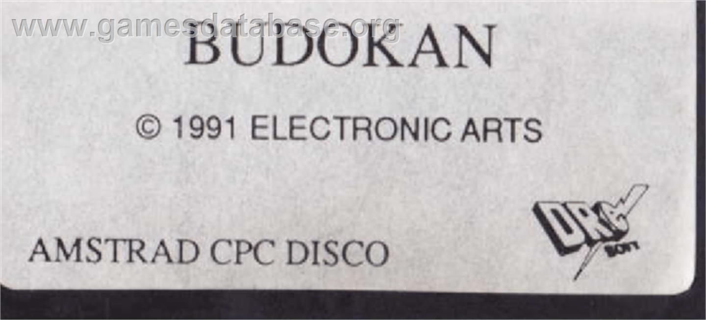 Budokan: The Martial Spirit - Amstrad CPC - Artwork - Cartridge Top