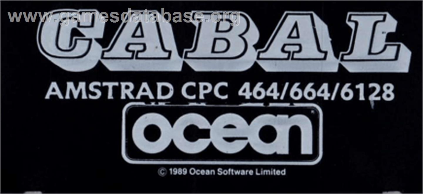 Cabal - Amstrad CPC - Artwork - Cartridge Top