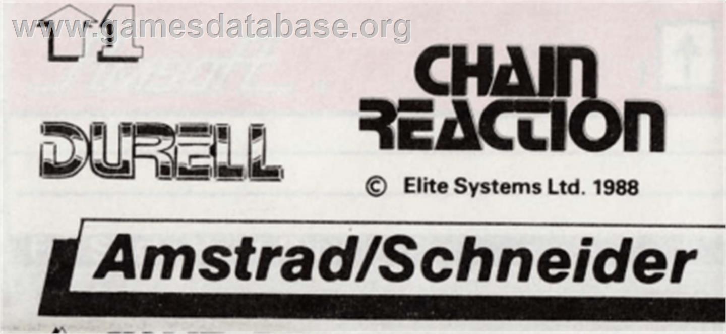Chain Reaction - Amstrad CPC - Artwork - Cartridge Top