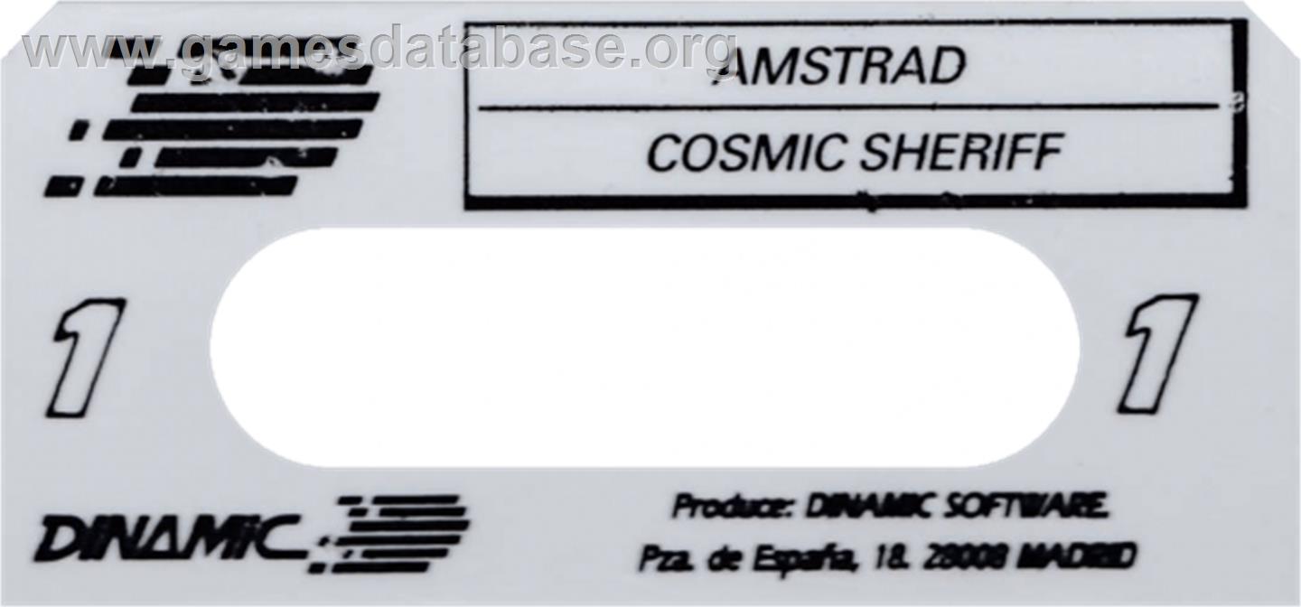 Cosmic Sheriff - Amstrad CPC - Artwork - Cartridge Top