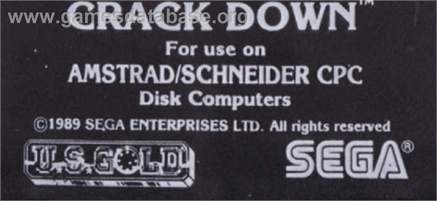 Crack Down - Amstrad CPC - Artwork - Cartridge Top