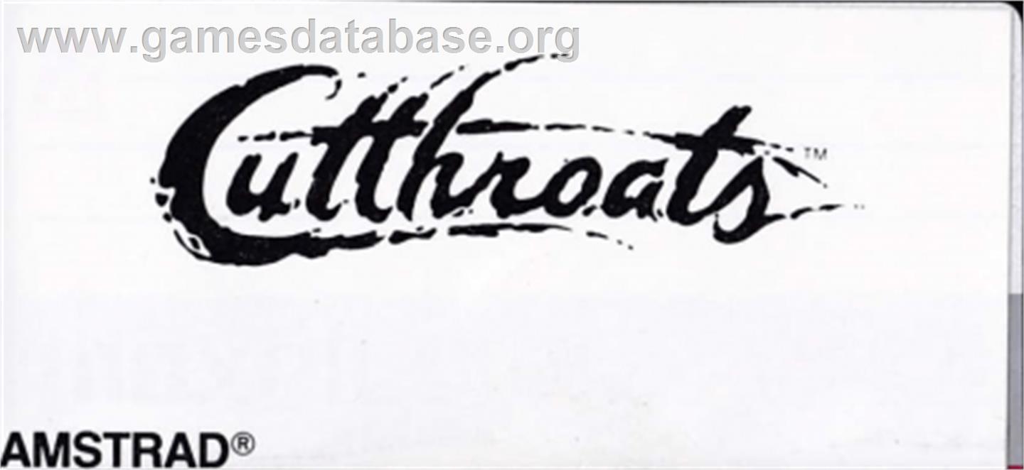 Cutthroats - Amstrad CPC - Artwork - Cartridge Top
