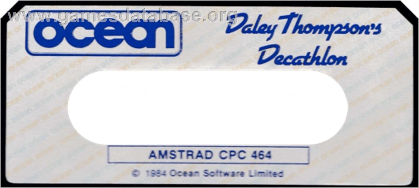 Daley Thompson's Decathlon - Amstrad CPC - Artwork - Cartridge Top