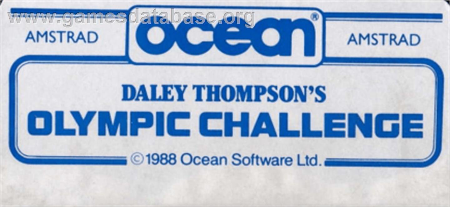 Daley Thompson's Olympic Challenge - Amstrad CPC - Artwork - Cartridge Top