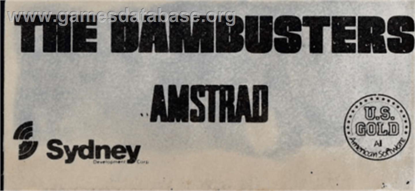 Dambusters - Amstrad CPC - Artwork - Cartridge Top
