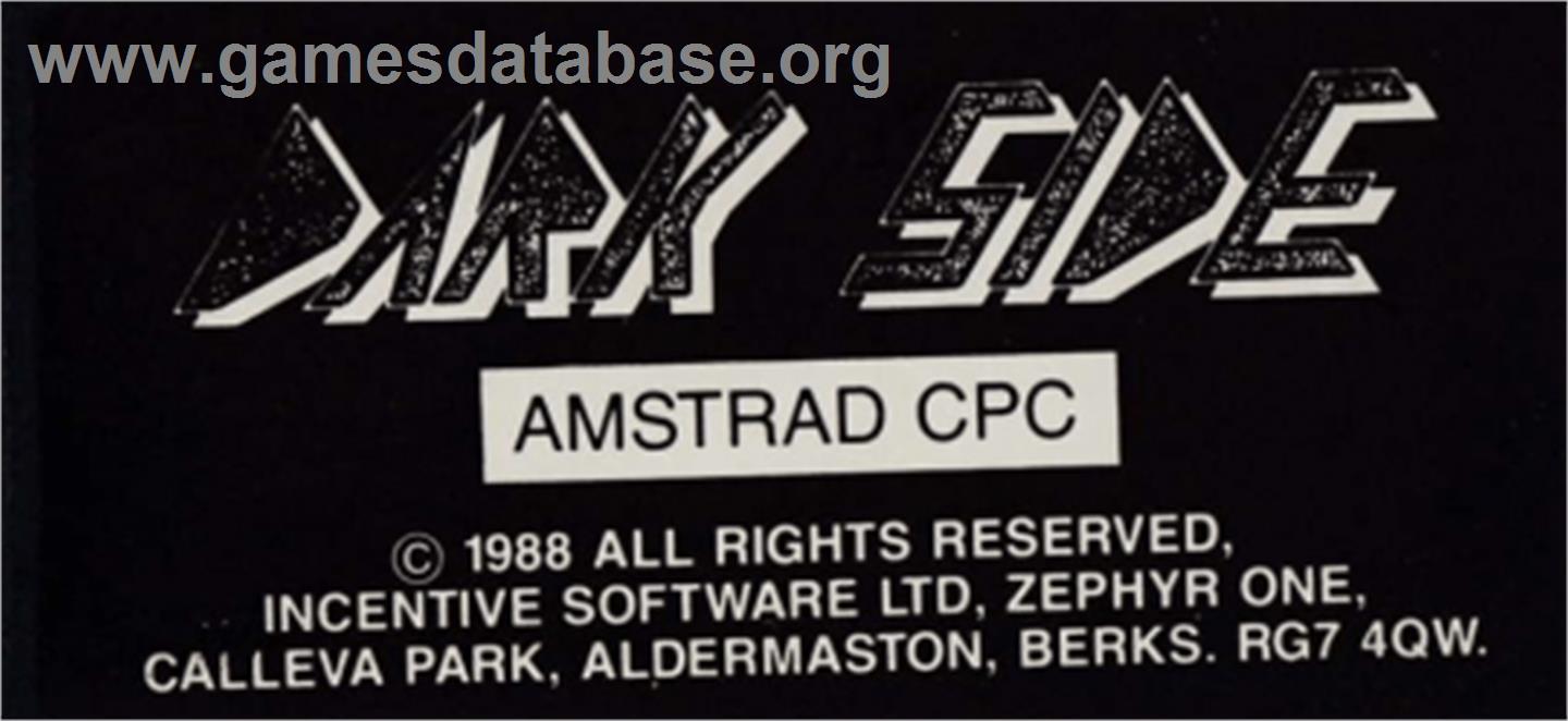 Dark Side - Amstrad CPC - Artwork - Cartridge Top