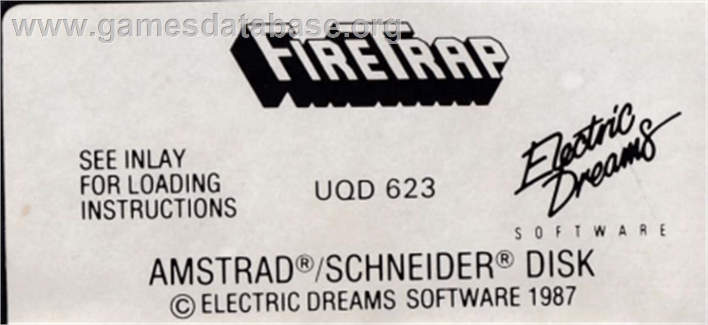 Fire Trap - Amstrad CPC - Artwork - Cartridge Top