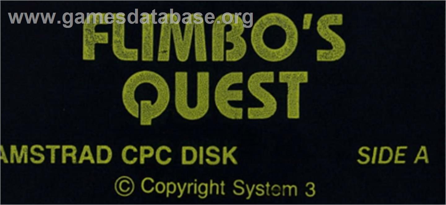 Flimbo's Quest - Amstrad CPC - Artwork - Cartridge Top