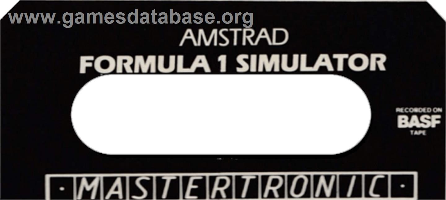 Formula 1 Simulator - Amstrad CPC - Artwork - Cartridge Top