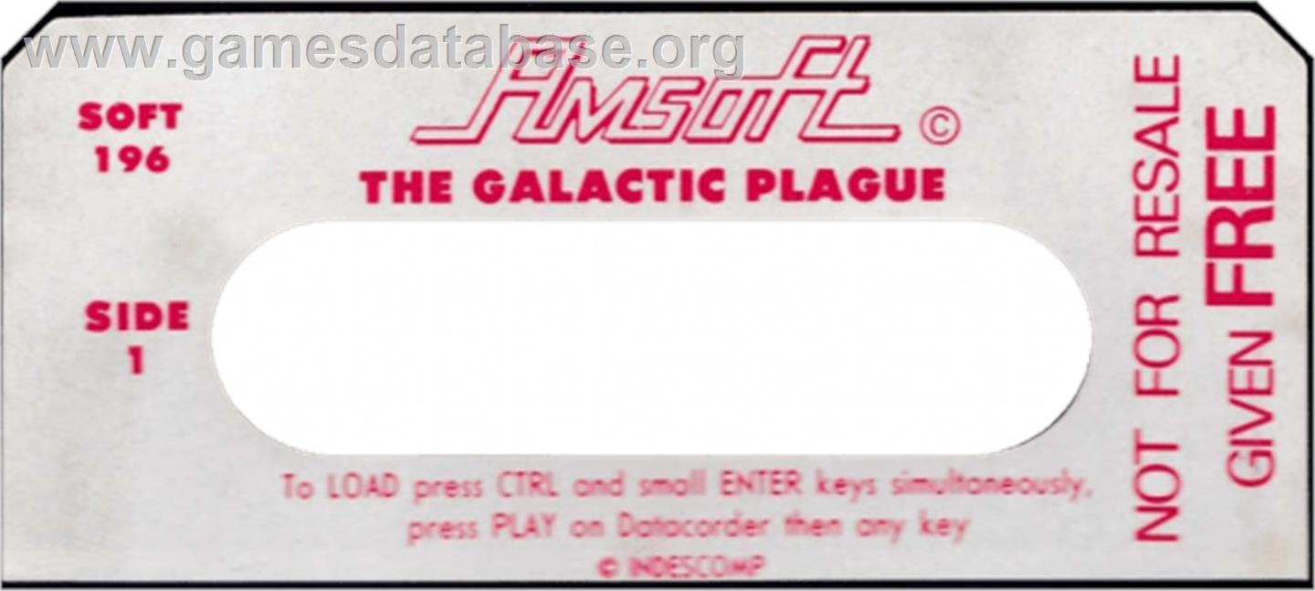 Galactic Plague - Amstrad CPC - Artwork - Cartridge Top