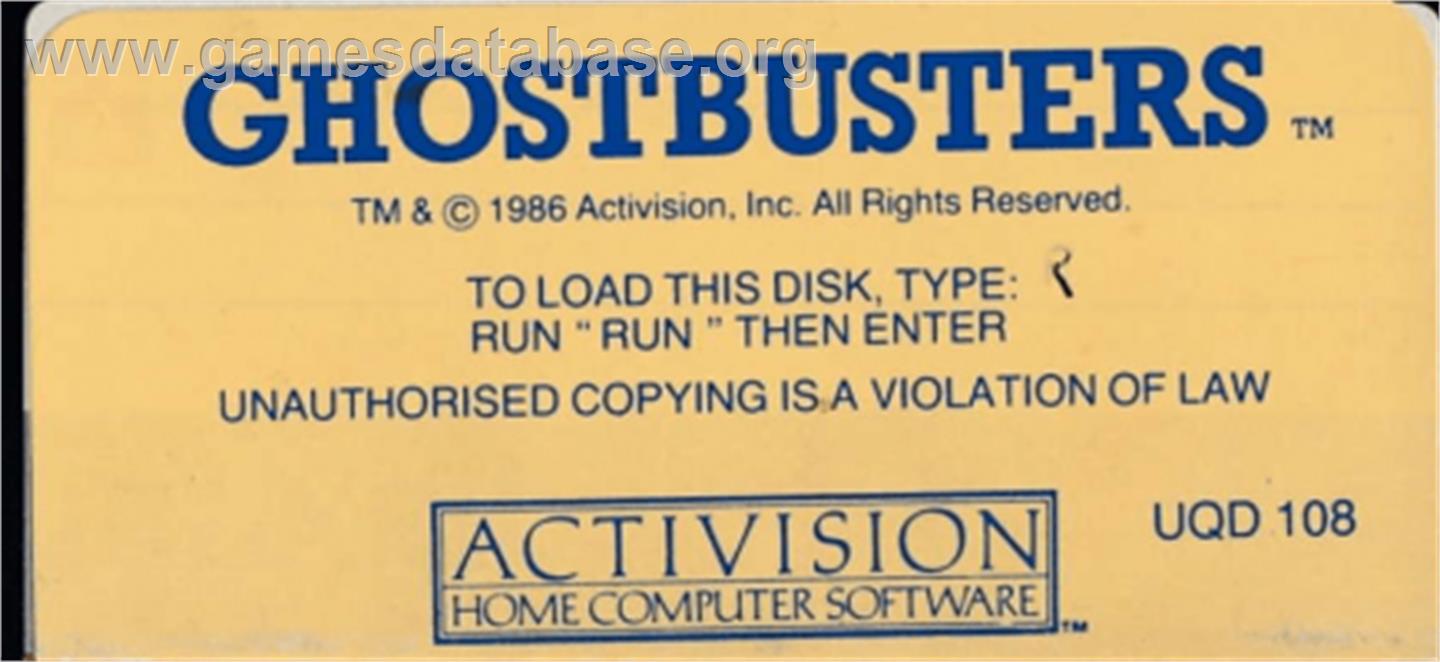 Ghostbusters - Amstrad CPC - Artwork - Cartridge Top