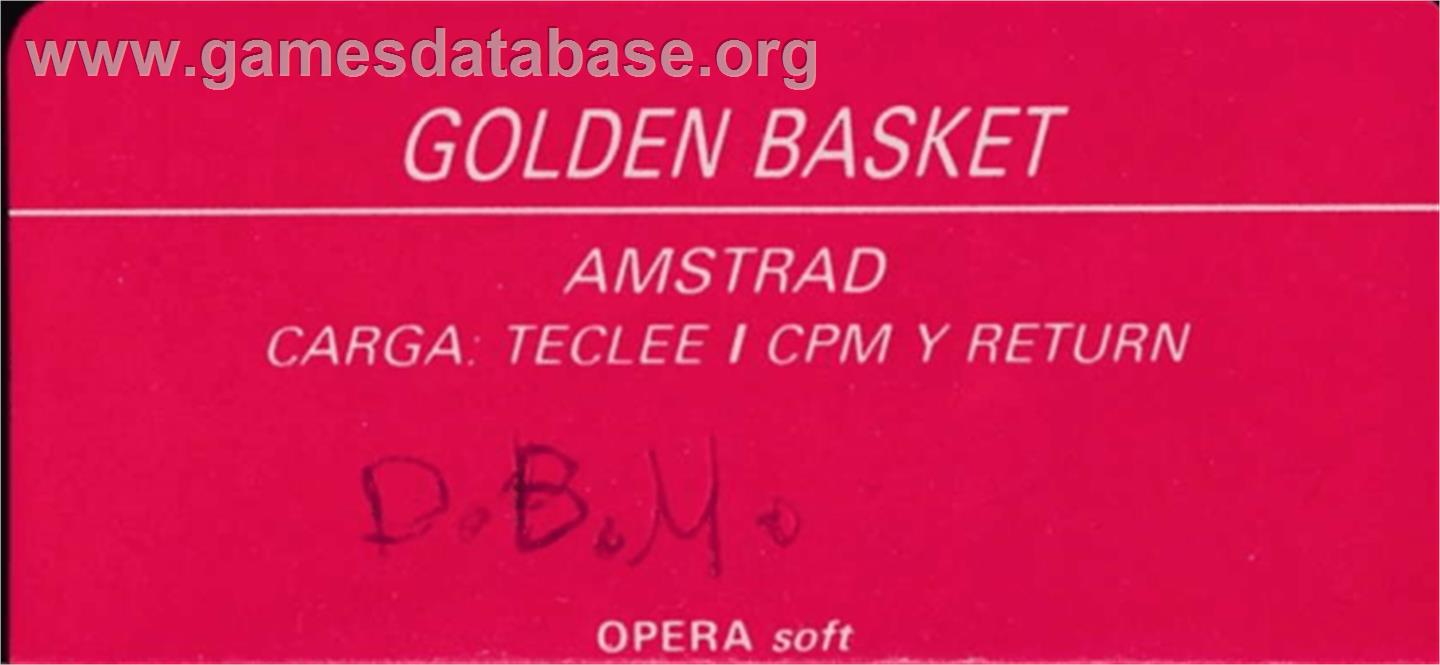 Golden Basket - Amstrad CPC - Artwork - Cartridge Top